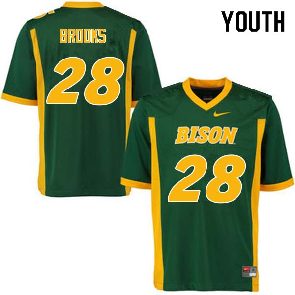 Youth #28 Ty Brooks North Dakota State Bison College Football Jerseys Sale-Green - Click Image to Close